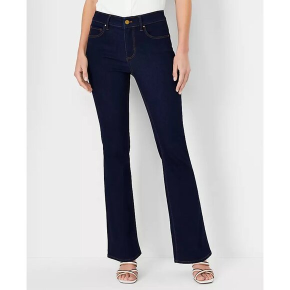Ann Taylor Dark Wash Modern Fit Boot Cut Jeans - Picture 1 of 10